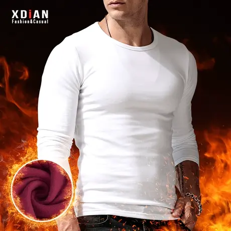 男士打底衫长袖修身秋冬季保暖内衣上衣服加绒加厚紧身T恤男体恤商品大图