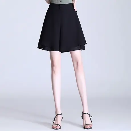 裤裙女夏季高腰雪纺阔腿裤子2023新款a字显瘦小个子大码短裤薄款商品大图