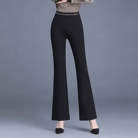 气质坠感微喇裤女2023秋季新款高腰通勤职业裤显瘦长裤休闲喇叭裤商品大图