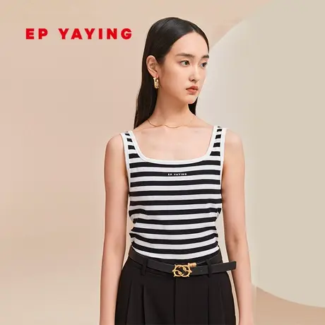 EP YAYING雅莹女装 复古条纹棉制运动感吊带 2024春装新品5112A图片