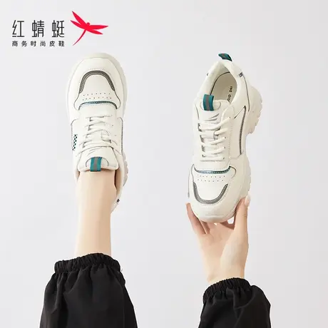 红蜻蜓网面透气老爹鞋女款2023夏季新款厚底薄款运动休闲鞋显脚小商品大图