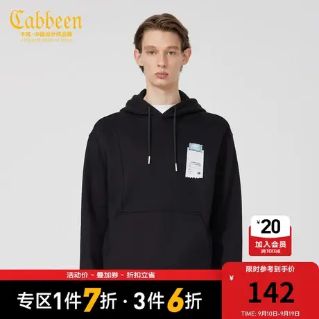 卡宾男装连帽卫衣个性标签潮流宽松上衣街头时尚H图片