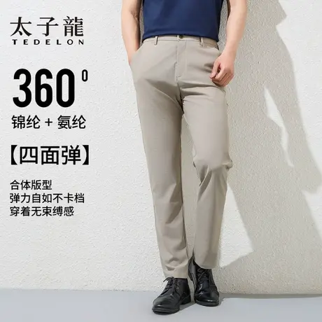 TEDELON/太子龙直筒休闲裤男士秋冬新款舒适质感长裤经典百搭裤子图片