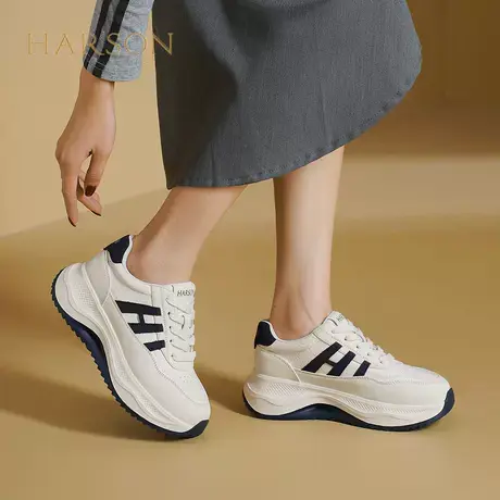 哈森运动鞋女2025春季新款跑步减震轻便休闲鞋厚底HGCS250148商品大图