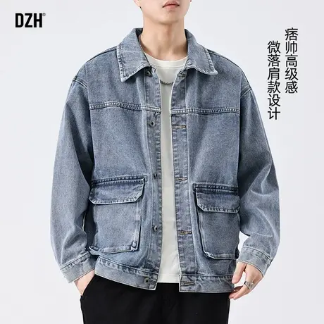男士水洗工装牛仔夹克外套男2025新款春季男装衣服男款牛仔衣春装图片