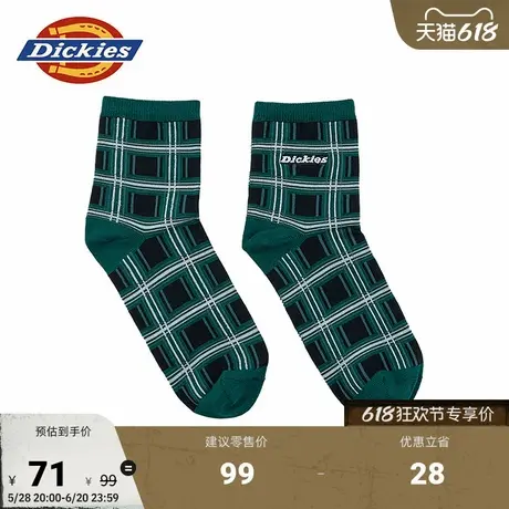 Dickies 字母Logo格纹袜子 休闲春夏日常男女情侣商品大图