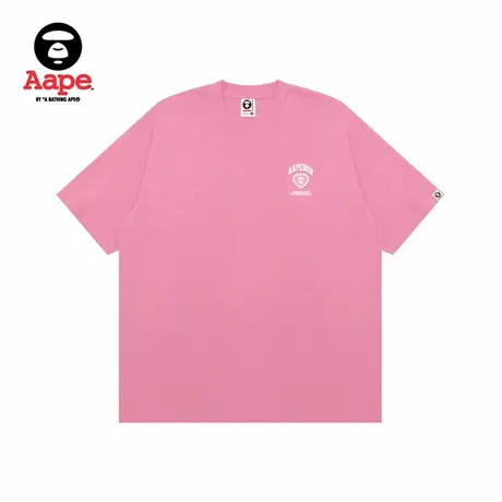 Aape旗舰店男装25春夏爱心猿人徽章字母刺绣潮流短袖T恤1600XXO商品大图