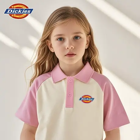 Dickies童装女童t恤短袖夏季儿童2025新款潮牌上衣男童polo衫潮A图片