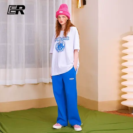 ER X 情侣T恤趣味潮牌纯色短袖宽松半袖商品大图