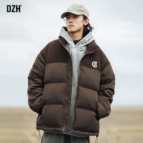 男士咖啡色棉服男冬季加厚潮牌休闲立领棉衣外套潮高级感棉袄百搭商品大图
