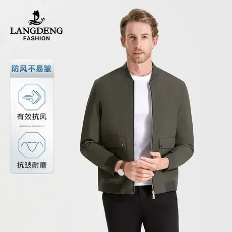 [三防]浪登棒球领夹克2023秋冬季休闲时尚百搭防泼水短款外套男商品大图