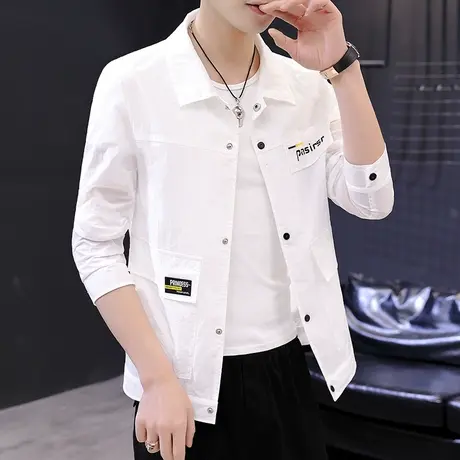外套男夏季薄款2025新款防晒衣百搭潮流休闲夏装翻领工装夹克上衣商品大图