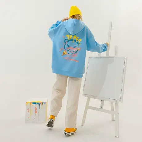 YEP连帽oversize卫衣女春秋薄款爆款宽松欧货漂亮上衣外套潮牌ins图片