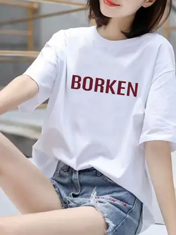 美式复古重磅仿棉短袖t恤女夏季宽松小众设计感潮牌百搭卡通上衣商品大图