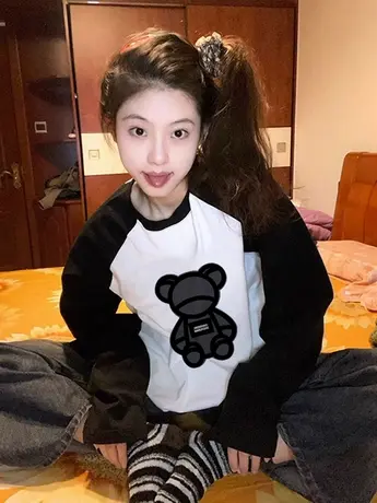 仿棉长袖t恤2023早秋新款欧货女装冬季内搭打底衫今年流行的上衣商品大图