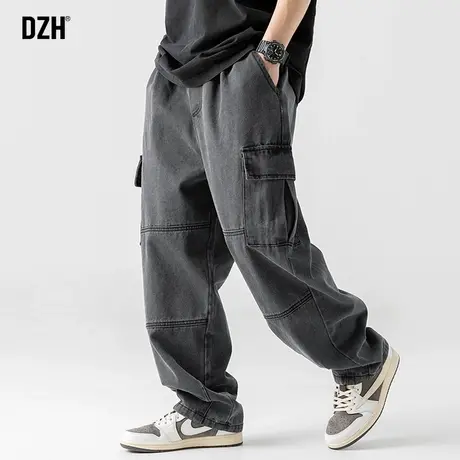 男士工装大口袋牛仔裤男小众设计感高街直筒裤2025新款裤子春秋款商品大图