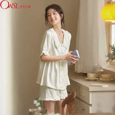 冰丝睡衣女夏季薄款夏天新中式国风家居服商品大图