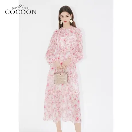 MISSCOCOON【繁花之境】24春新款度假风荷叶边浪漫甜美印花连衣裙图片