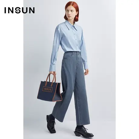 INSUN恩裳秋季长绒棉透气百搭通勤衬衫图片