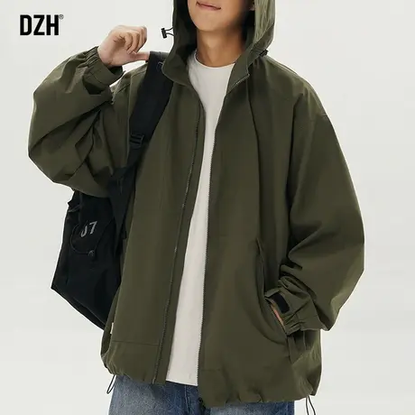 青少年日系连帽外套男高级感痞帅2024新款春季休闲运动夹克冲锋衣商品大图