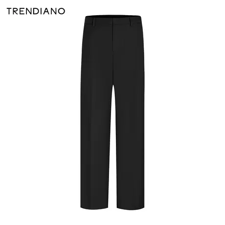 TRENDIANO斜纹宽松休闲西裤2024年春季新款百搭品质长裤套西男生商品大图
