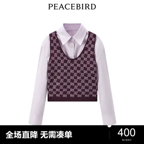 【商场同款】太平鸟女装2023年冬季新款两件套衬衫A3CAD4407图片