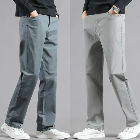 休闲裤男款夏季薄款宽松纯棉工装男士直筒裤大码男裤中年爸爸裤子商品大图