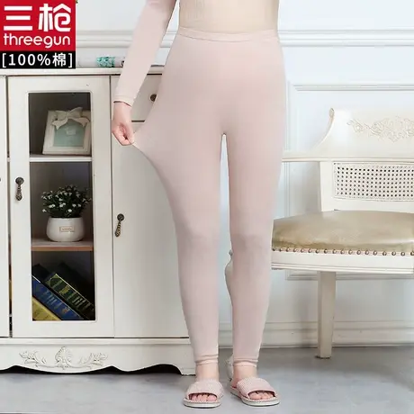 三枪 中老年女士全棉高腰深档 宽松妈妈薄款秋裤中老年纯棉打底裤图片