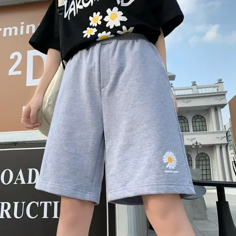 运动短裤女潮ins夏季薄款宽松高腰直筒休闲显瘦百搭五分阔腿裤子商品大图