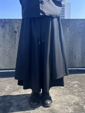 新中式汉服男装暗黑系山本耀司个性小众冷淡风宽松休闲阔腿裤裙裤商品大图