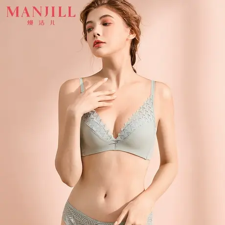熳洁儿莫代尔文胸小胸聚拢收副乳上托性感内衣女无钢圈蕾丝胸罩女商品大图
