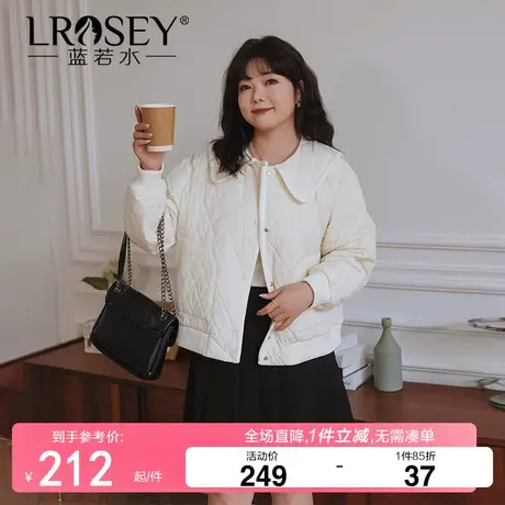 蓝若水大码女装胖MM减龄娃娃领保暖棉衣冬季新款显瘦宽松夹棉外套商品大图