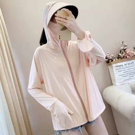 防晒衣女款夏季2023新款防紫外线冰丝薄款开衫罩衫骑车防晒服外套图片