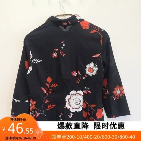 艾格2023春秋女士衬衫衬衣上衣长袖宽松百搭Z404商品大图