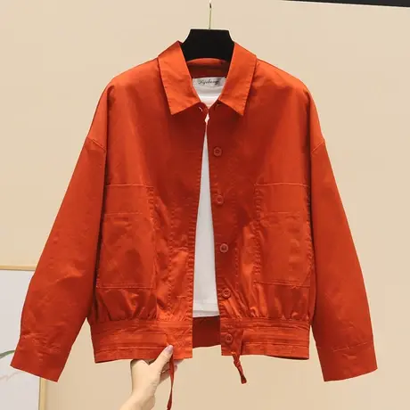 2023早秋季新款短外套女士休闲时尚洋气百搭翻领减龄宽松上衣夹克图片