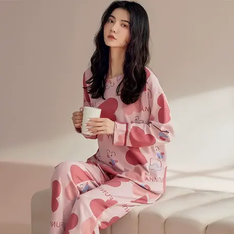 猫人睡衣女士春秋款纯棉长袖裤套装2023年新款秋冬季可外穿家居服图片