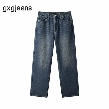 gxg.jeans男装  蓝色复古水洗休闲男裤牛仔长裤男宽松 25年夏新品商品大图