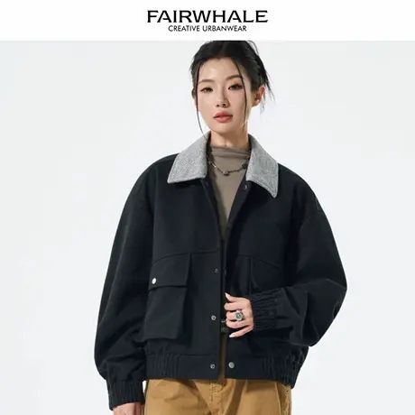 马克华菲美式复古工装翻领男女情侣美式街头春秋季宽松百搭外套潮图片
