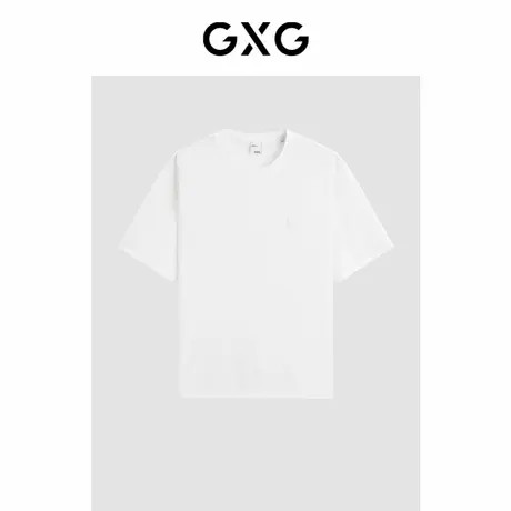 【X】GXG男装白色基础设计圆领短袖T恤24年夏G24X442024商品大图