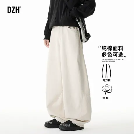 男士美式工装弯刀裤男款2025新款纯棉裤子百搭休闲宽松长裤春秋款商品大图