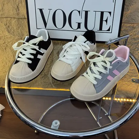 ins潮复古港风贝壳头休闲板鞋女2023秋季新款小众爆款百搭运动鞋商品大图