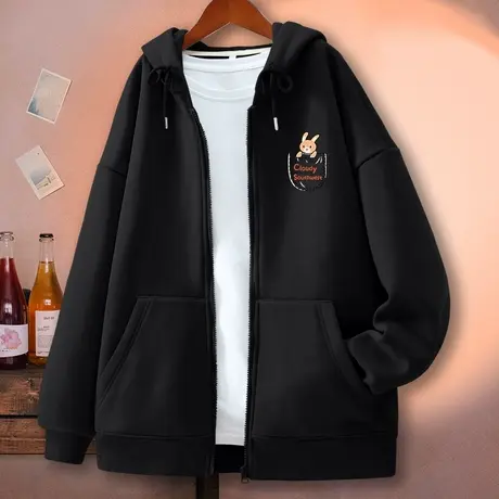 ZR真维斯卫衣2023新款女士春秋季设计感时尚开衫连帽拉链上衣外套图片