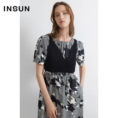 恩裳商场同款夏季经典黑色凉感舒适毛针织衫背心原创设计商品大图