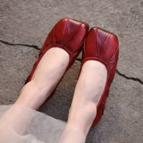 Artmu阿木原创复古方头奶奶鞋软底瓢鞋浅口单鞋女2023春季新款商品大图