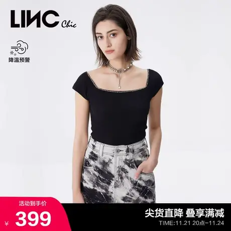 LINCCHIC金羽杰半身裙潮酷俏皮扎染设计牛仔裙子女S222DK703图片