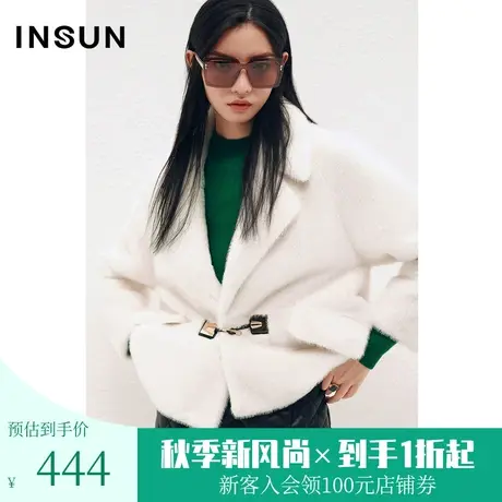 恩裳COVER冬季2022时尚舒适保暖大廓型白色金貂绒百搭短外套商品大图