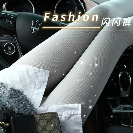 blingbling网红打底裤银丝银葱闪亮女春秋薄款外穿九分连脚连裤袜图片