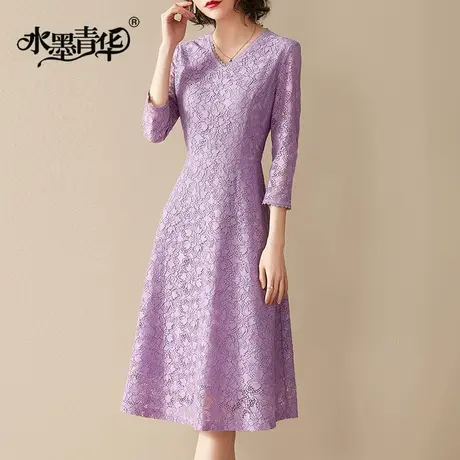 【1件7.9折】轻奢女神范蕾丝连衣裙春季新款名媛气质温柔风打底裙商品大图