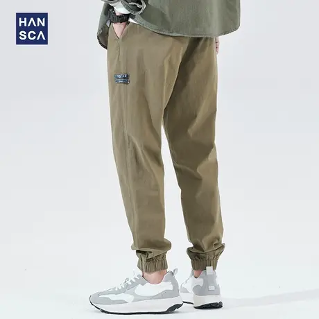 汉斯卡休闲裤男2022年春季新款宽松直筒工装哈伦潮流百搭运动长裤商品大图