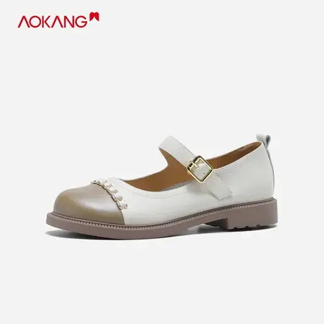 奥康女鞋2023年夏季新款复古玛丽珍单鞋日系jk制服厚底显高乐福鞋商品大图